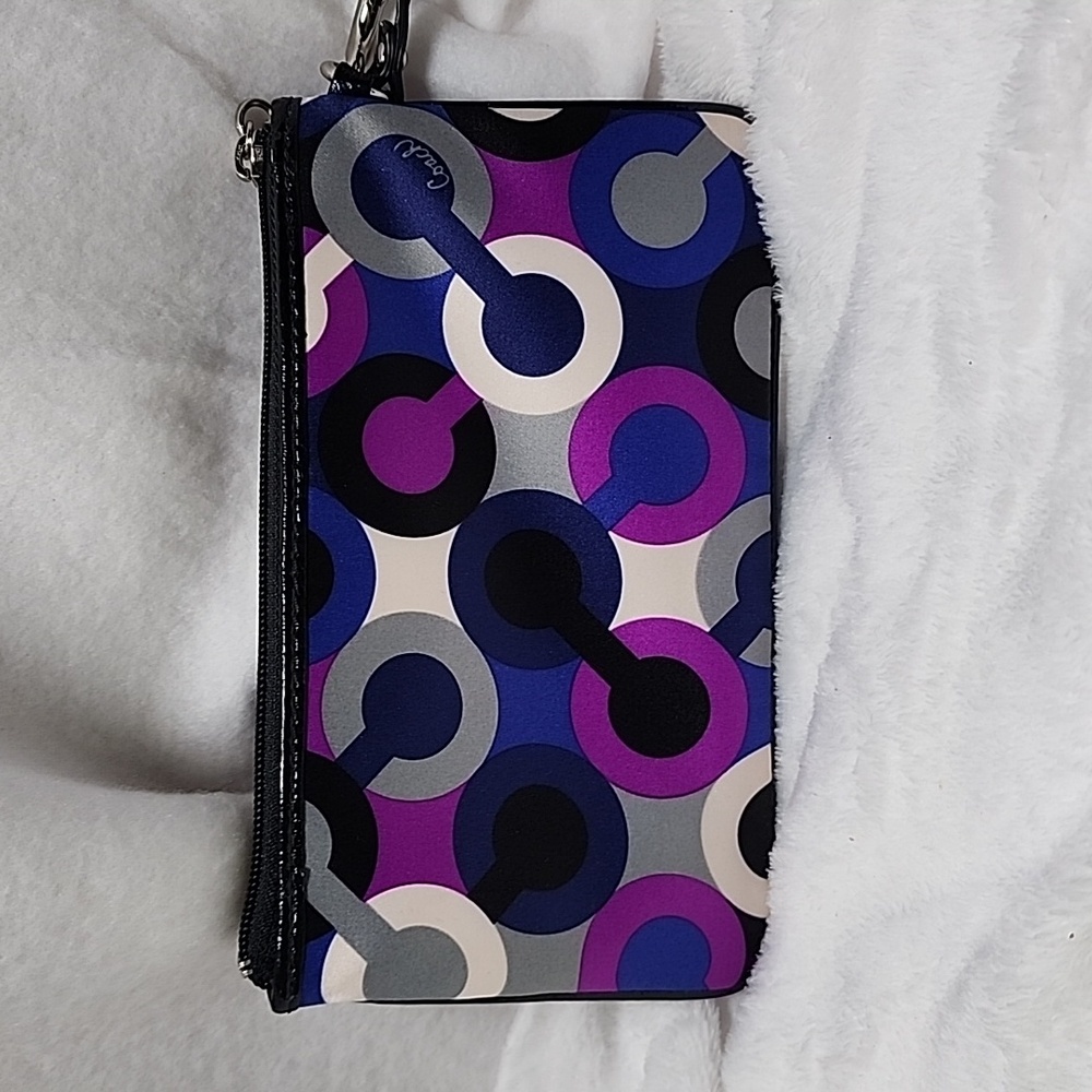 Vintage Coach Poppy Satin Fabric Wristlet - Picture 2 of 8